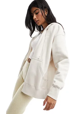 Nike Phoenix Fleece oversized full zip hoodie in brown