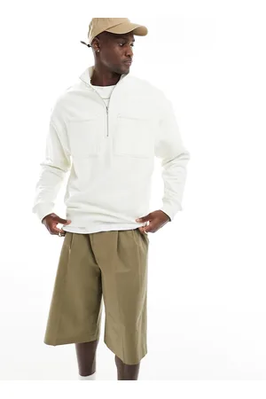 ASOS Oversized half zip funnel neck sweatshirt with contrast stitch in soft