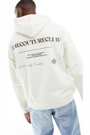 The Couture Club Graphic back hoodie in off