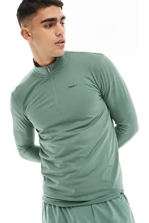 PUMA Training 1/4 zip long sleeve top in sage