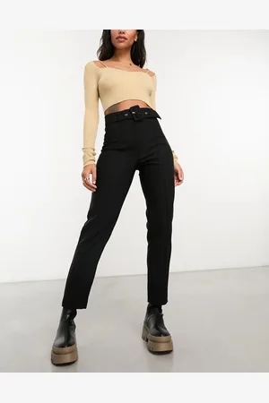 River Island Belted peg pants in