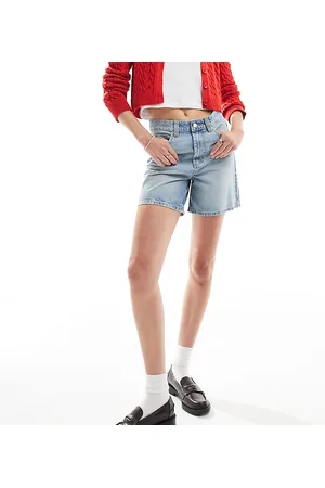 ASOS ASOS DESIGN Tall denim dad shorts in light wash