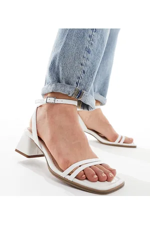 ASOS Wide Fit Honeydew mid block heeled sandals in