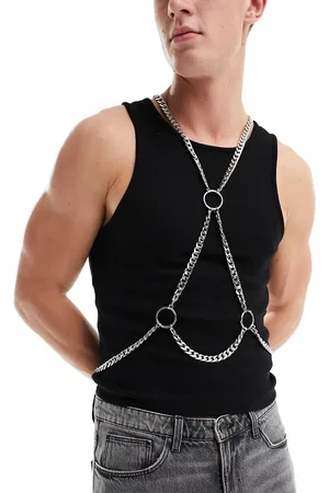 ASOS Chunky chain body harness with ring detail in tone