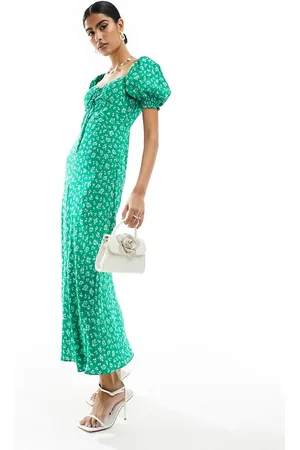 EVER NEW Puff sleeve midaxi dress in ditsy floral
