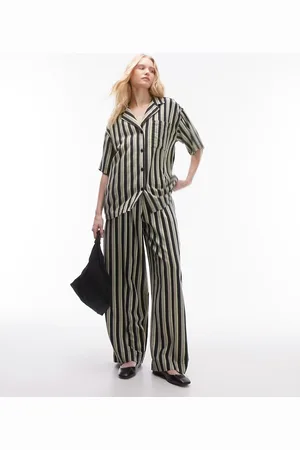 Topshop Stripe linen straight leg pants in - part of a set