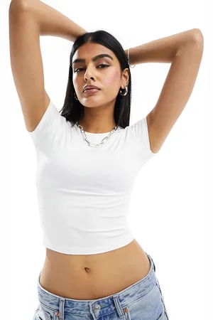 Stradivarius STR polyamide T-shirt in white