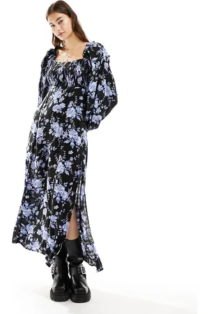 Free People Floral print midaxi smock dress in