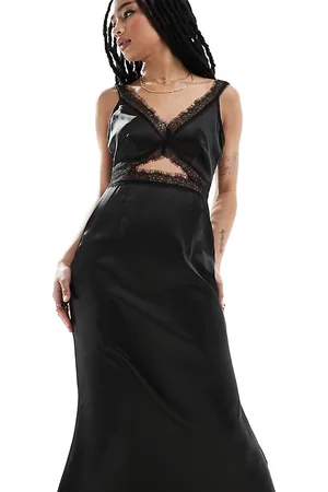 Never Fully Dressed Petite lace satin maxi dress in
