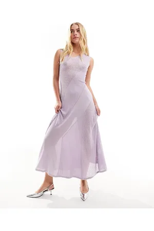 & OTHER STORIES Variegated knit midi dress in soft violet