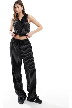 Reclaimed Vest in black and white pinstripe