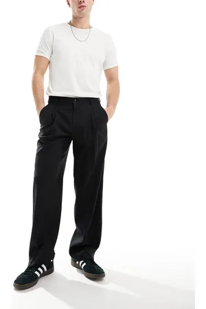 JACK & JONES Wide leg pleated front smart pants in
