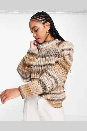 In wear InWear Effie spaceknit striped sweater in beige