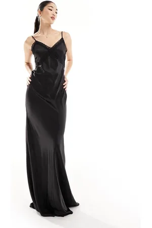 Six Stories Bridesmaids lace detail satin maxi dress in - part of a set