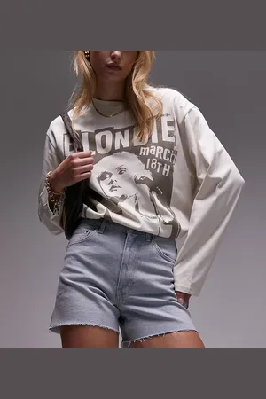Topshop Comfort stretch denim shorts in bleach