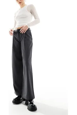 Monki Tapered tailored pants in pinstripe