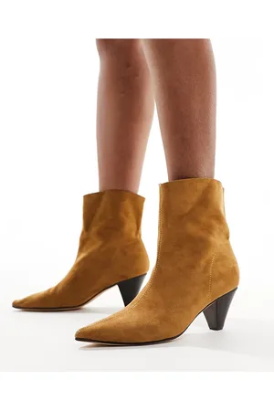 Truffle Collection Cone heel ankle boots in tan