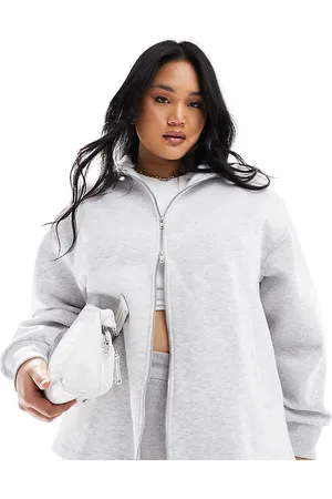 ASOS ASOS DESIGN Curve high neck zip up sweatshirt in