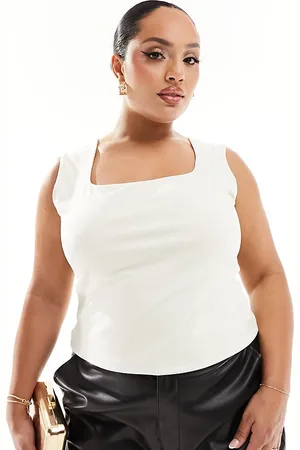 Extro & Vert Plus Polyamide top with wide straps in cream