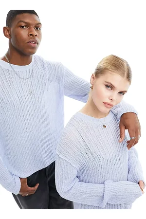 Weekday Unisex open-knit sweater in pale exclusive to ASOS
