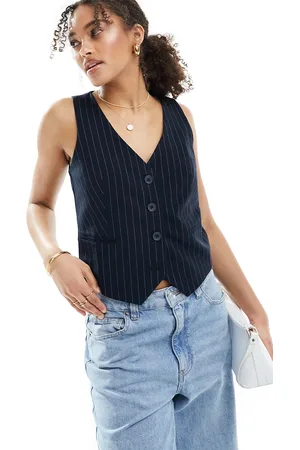 Stradivarius Tailored vest in pinstripe