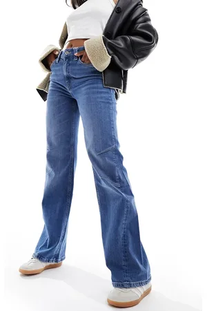 River Island Seam detail wide leg jeans in medium