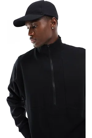 ASOS Oversized half zip funnel neck sweatshirt in