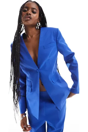 Extro & Vert Tailored buttoned blazer in cobalt - part of a set