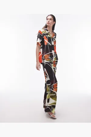 Topshop Abstract artsy print satin pants in - part of a set