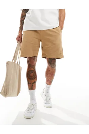 Pull&Bear Basic jersey shorts in tan