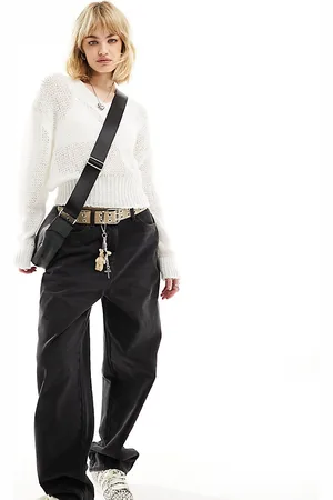 COLLUSION V neck sweater in ecru
