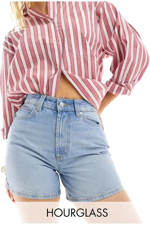 ASOS Hourglass denim dad shorts in light wash