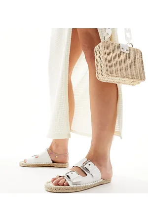 ASOS Wide Fit Jada double buckle espadrille sandals in