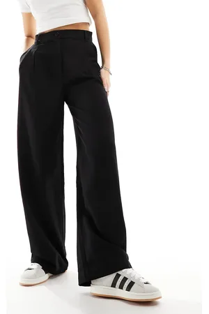 Monki High waist wide leg tailored pants in