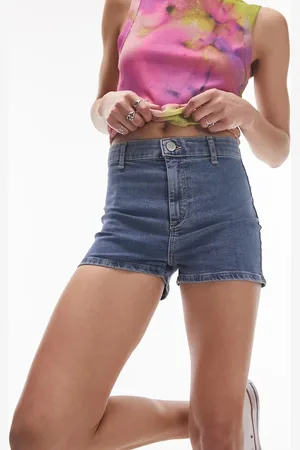Topshop Joni denim shorts in mid