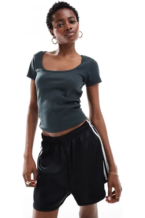 COLLUSION Ribbed square neck top in