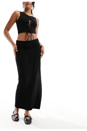 COLLUSION Low rise slinky maxi skirt in