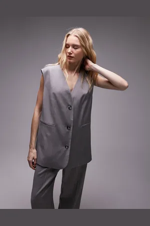 Topshop Tonic oversized vest in light