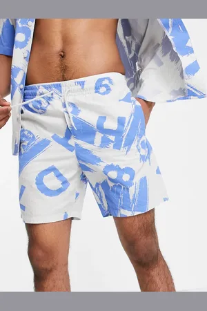 Only & Sons Shorts in textured blue print - part of a set