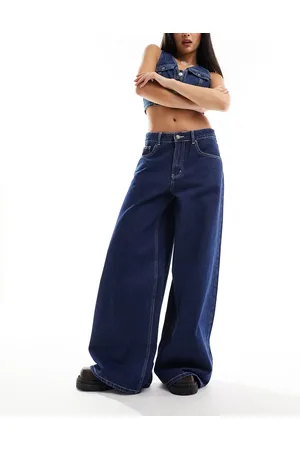 Lioness Low rise baggy jeans in indigo wash