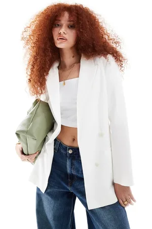 Bershka Oversized double breasted blazer in