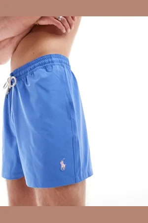 Ralph Lauren Traveler icon logo slim fit mid swim shorts in mid