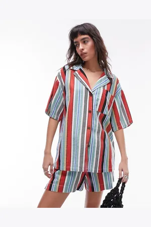 Topshop Striped linen shirt in - part of a set