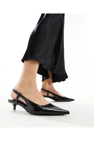 Pull&Bear Pointed toe slingback kitten heels in