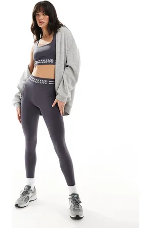 ASOS Seamless leggings with branded waistband in charcoal