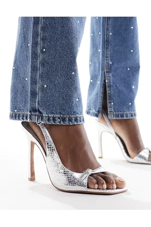 ASOS Netty mini buckle detail barely there heeled sandals in