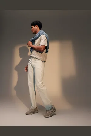 Topman Straight jeans in bleach wash
