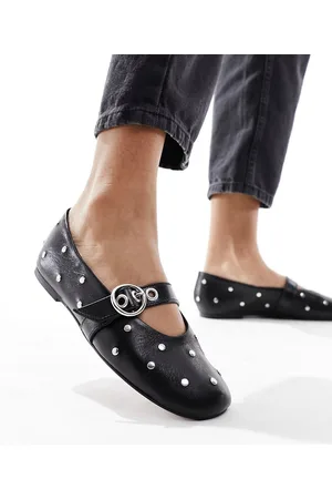 ASOS Locke Premium leather studded Mary Jane ballet in
