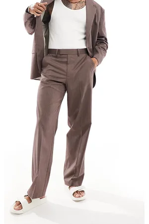 ASOS Wide leg suit pants in brown