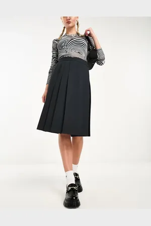 ASOS Tailored pleated midi skirt in